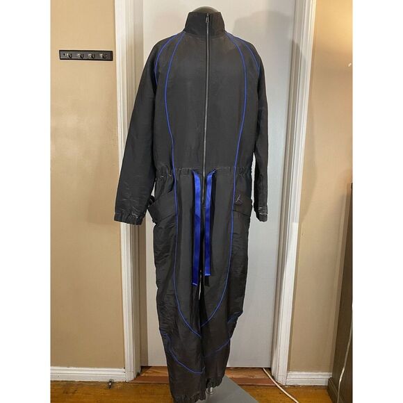 Nike Women's Air Jordan‎ Sisterhood Flight Suit Jumpsuit Size Large L Black/blue - Picture 1 of 12